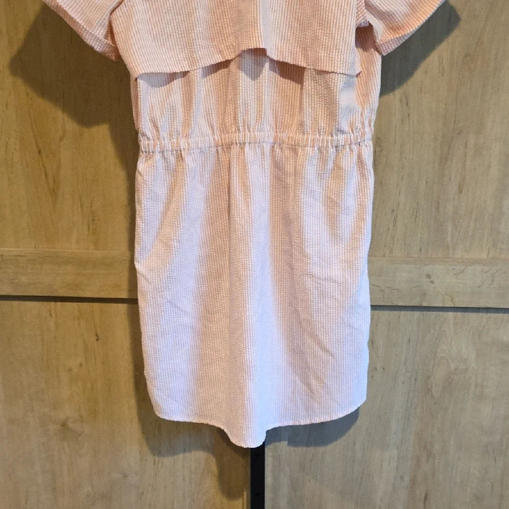 (J25) Magellan Outdoors Orange And White Striped Mini Dress Sz Xl(16) - Picture 6 of 7